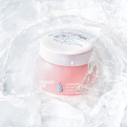 Pink cream jar with white lid on a white background