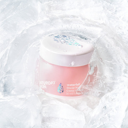 Pink cream jar with white lid on a white background